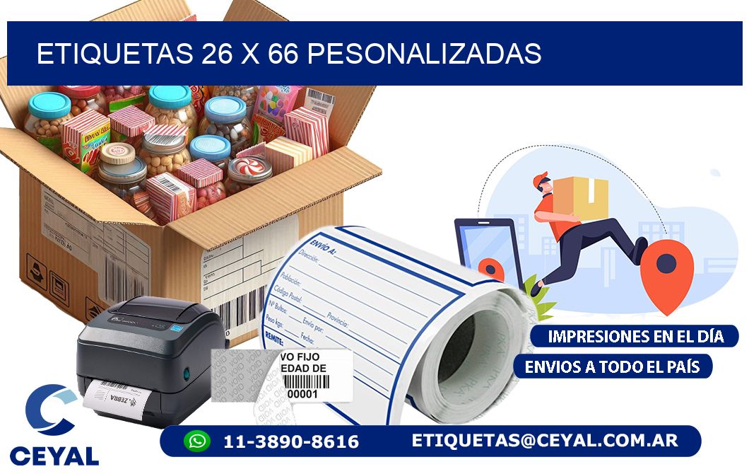 ETIQUETAS 26 x 66 PESONALIZADAS