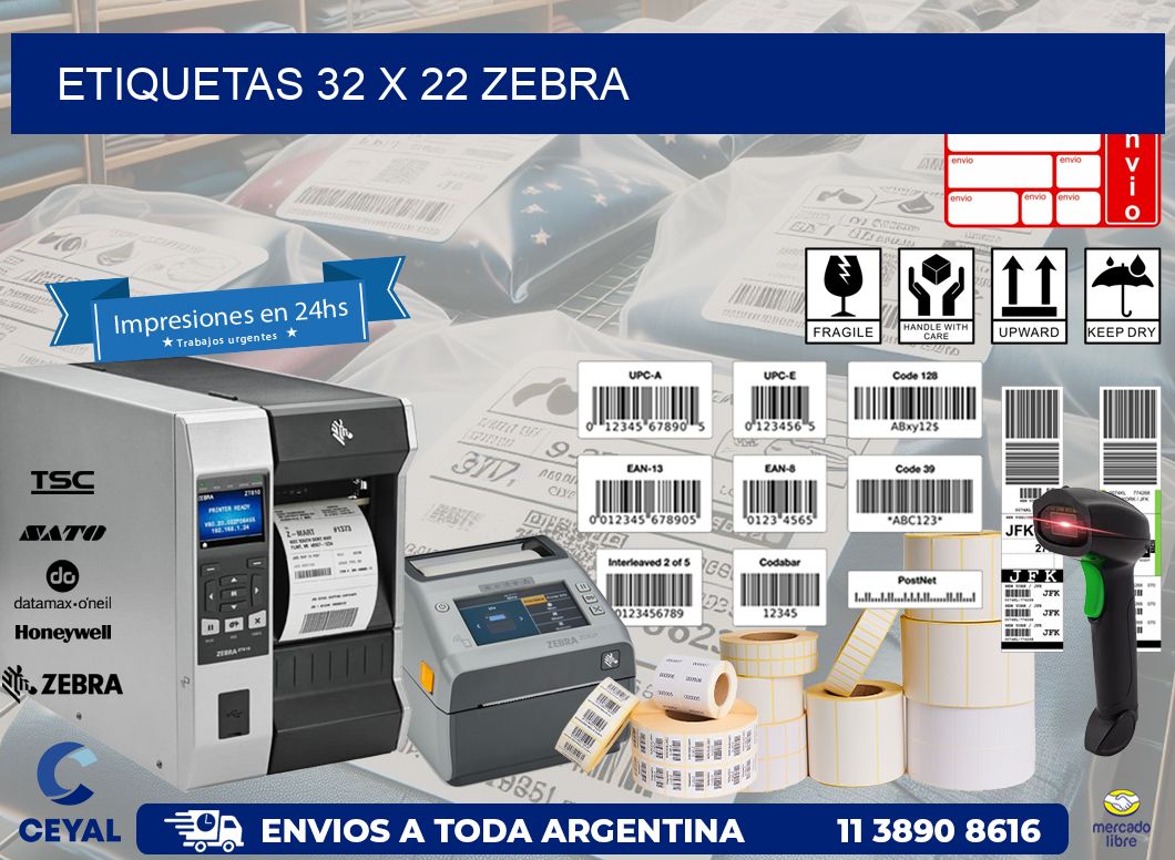 ETIQUETAS 32 x 22 ZEBRA
