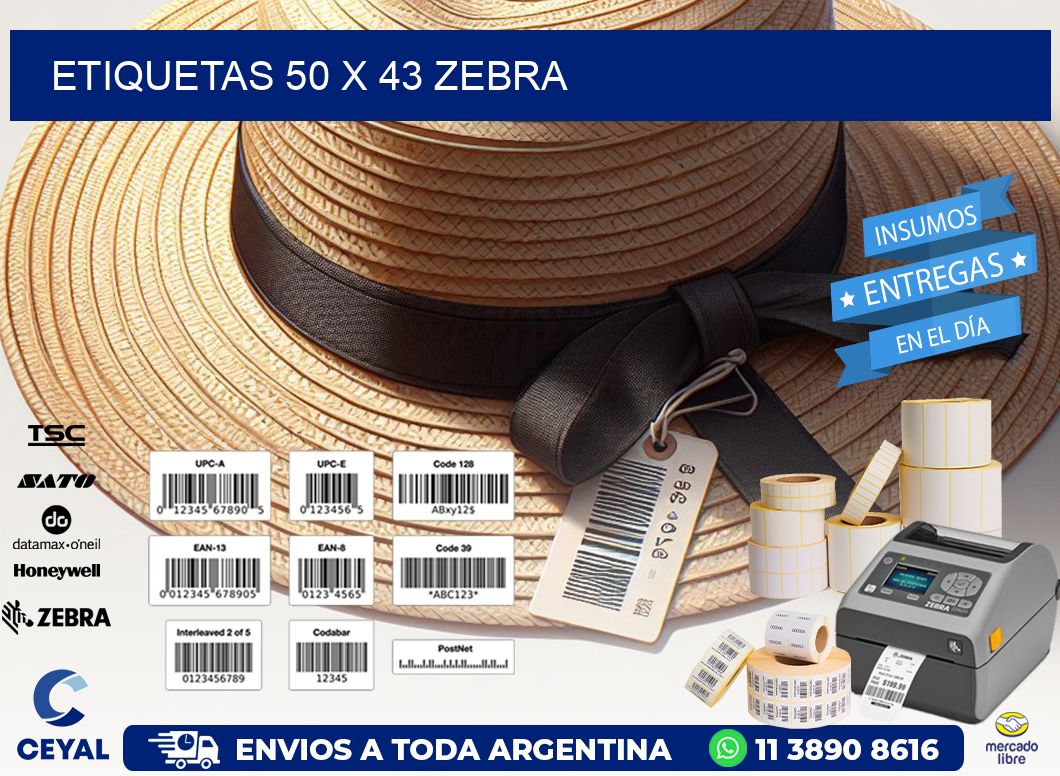 ETIQUETAS 50 x 43 ZEBRA