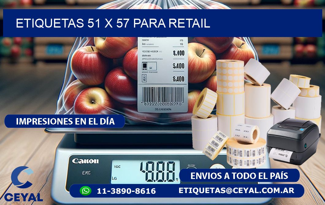 ETIQUETAS 51 x 57 PARA RETAIL