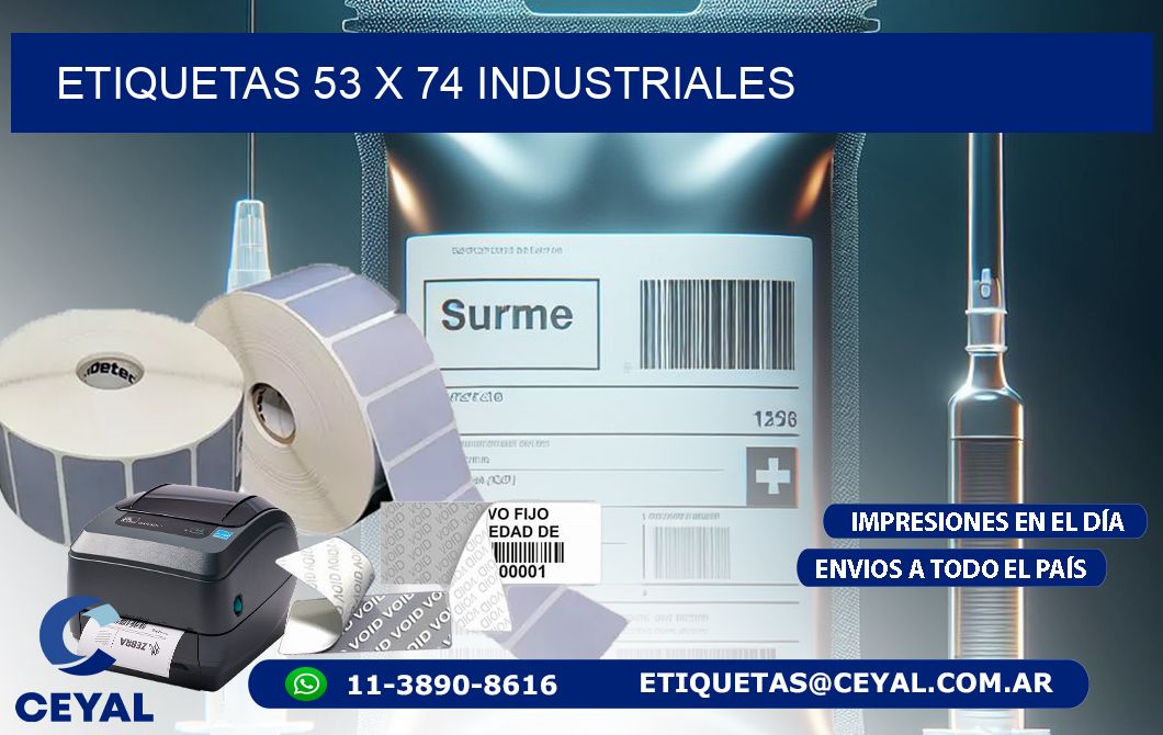 ETIQUETAS 53 x 74 INDUSTRIALES