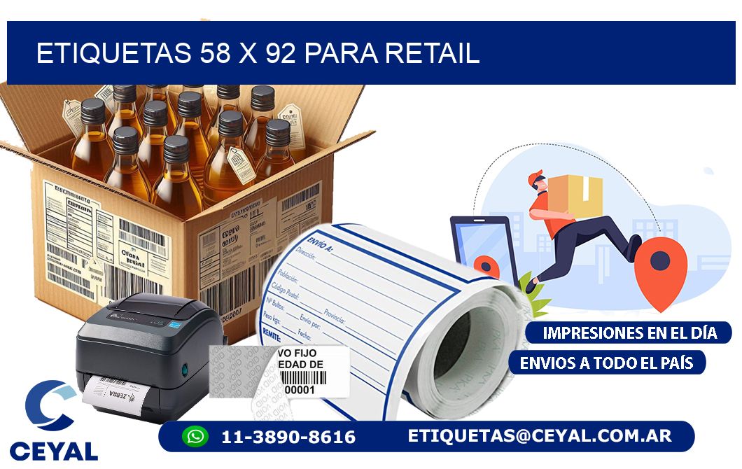 ETIQUETAS 58 x 92 PARA RETAIL