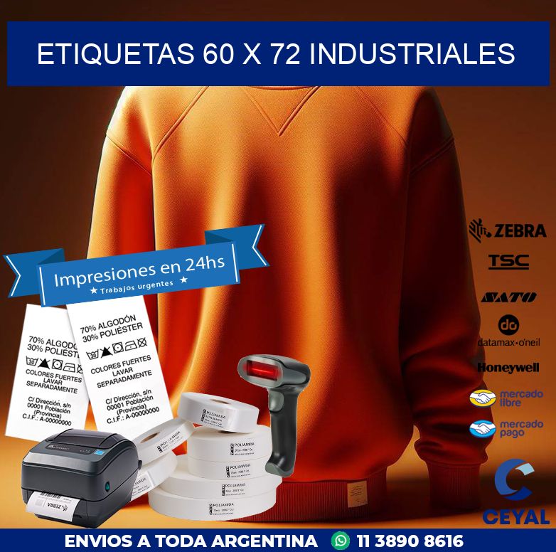 ETIQUETAS 60 x 72 INDUSTRIALES