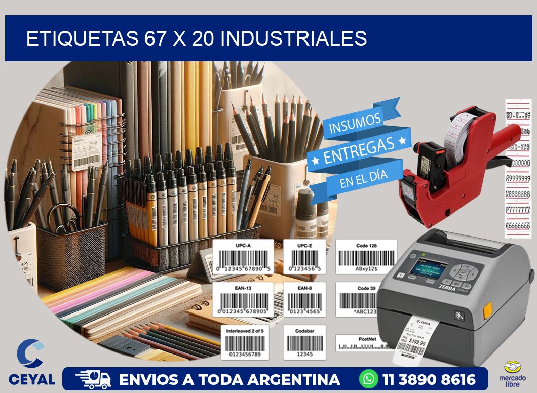 ETIQUETAS 67 x 20 INDUSTRIALES