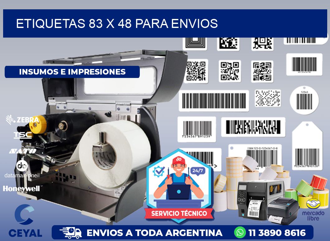 ETIQUETAS 83 x 48 PARA ENVIOS