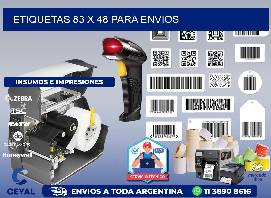 ETIQUETAS 83 x 48 PARA ENVIOS