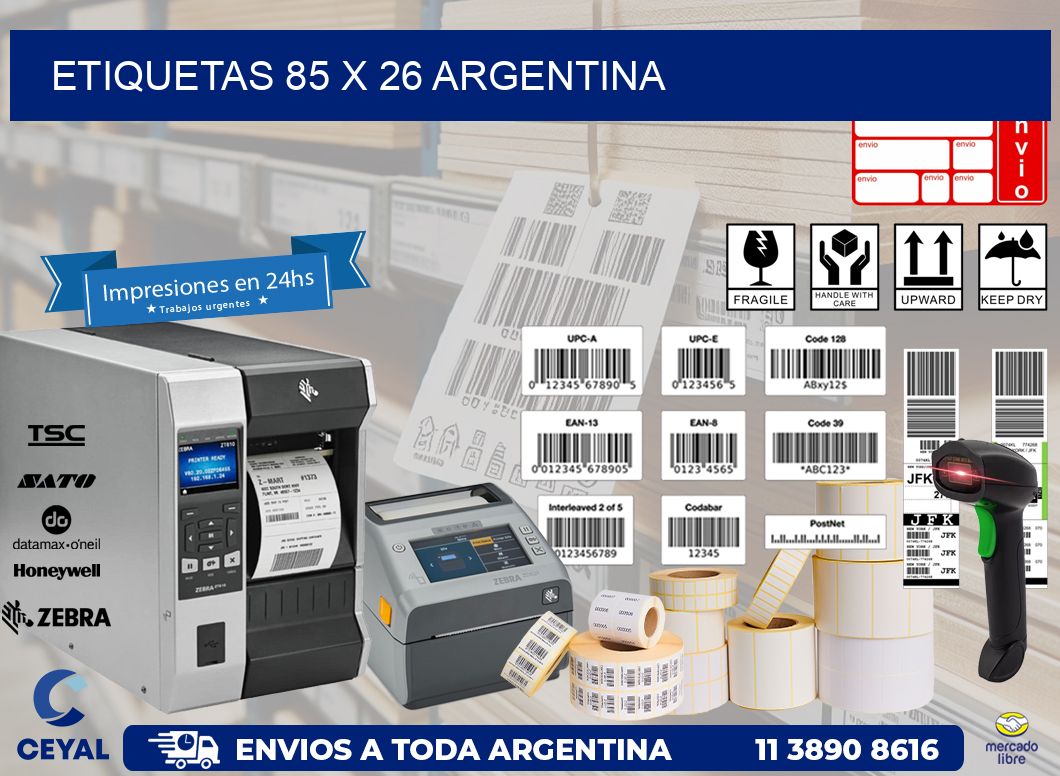 ETIQUETAS 85 x 26 ARGENTINA