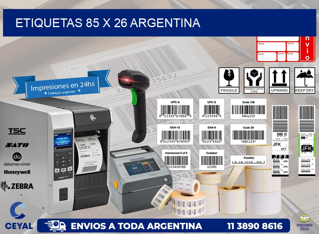 ETIQUETAS 85 x 26 ARGENTINA