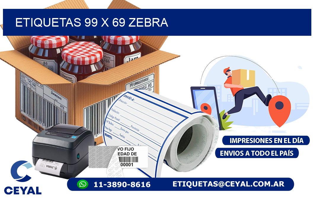 ETIQUETAS 99 x 69 ZEBRA