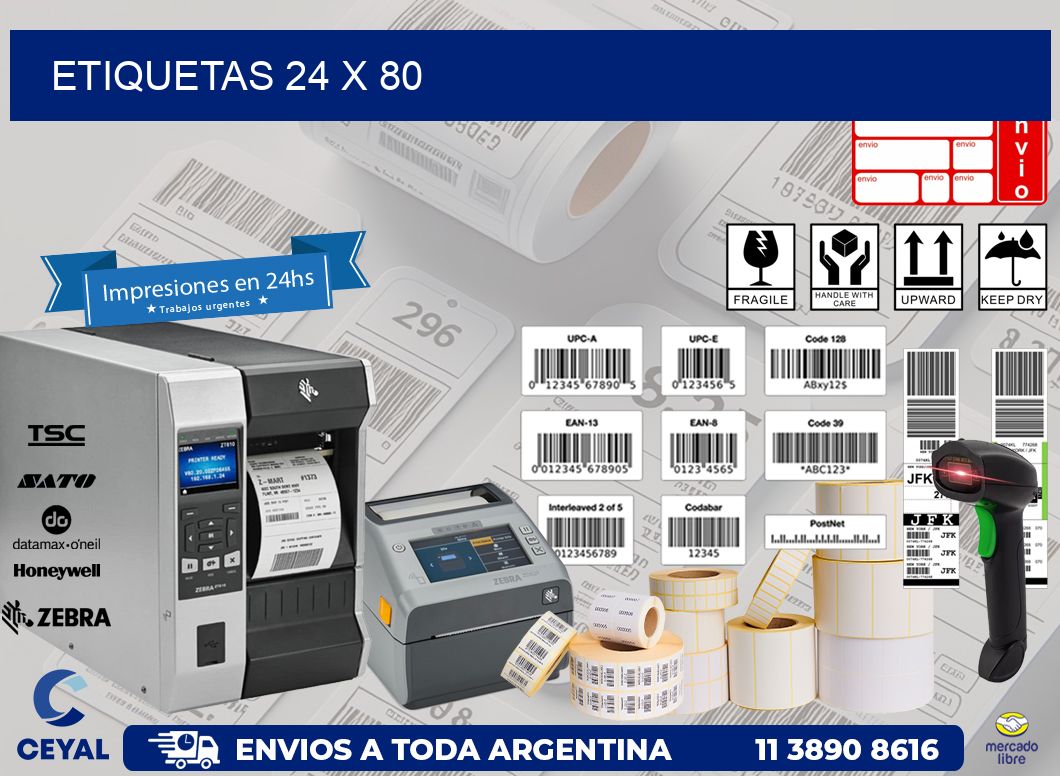 etiquetas 24 x 80