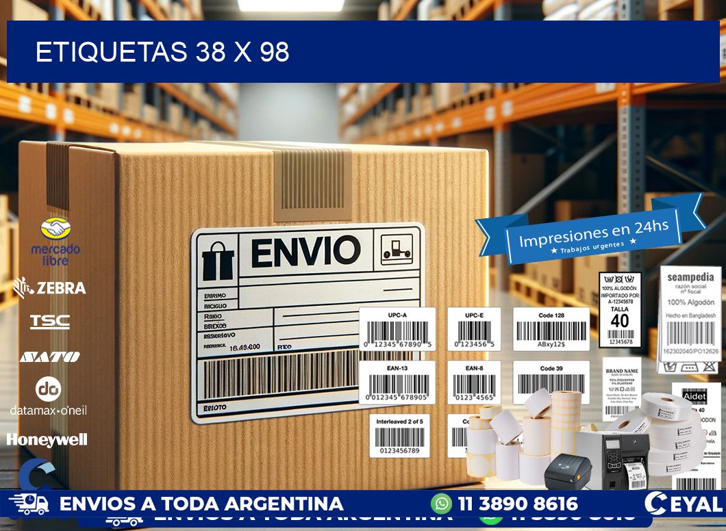 etiquetas 38 x 98