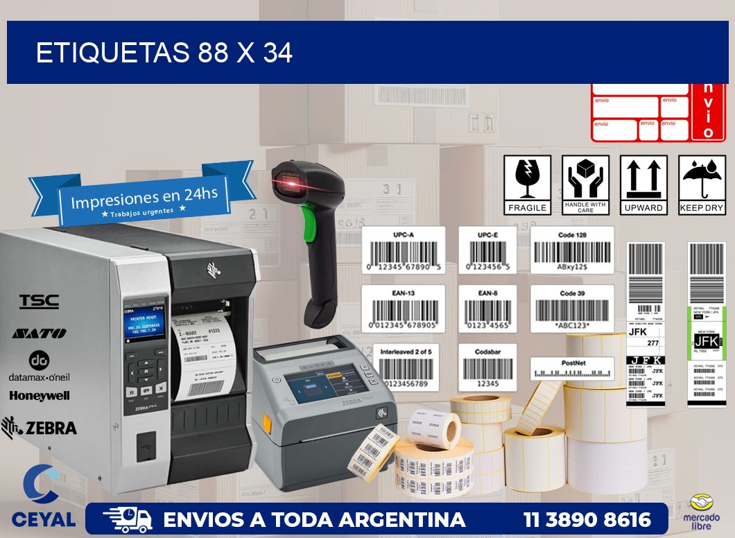 etiquetas 88 x 34