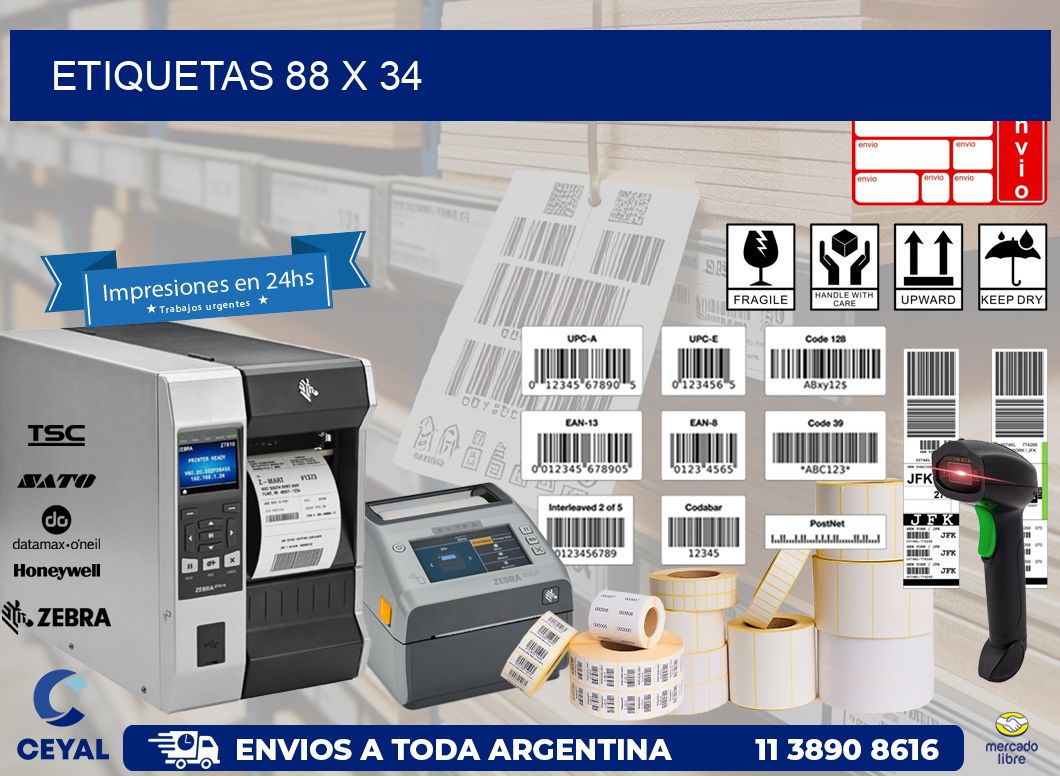 etiquetas 88 x 34