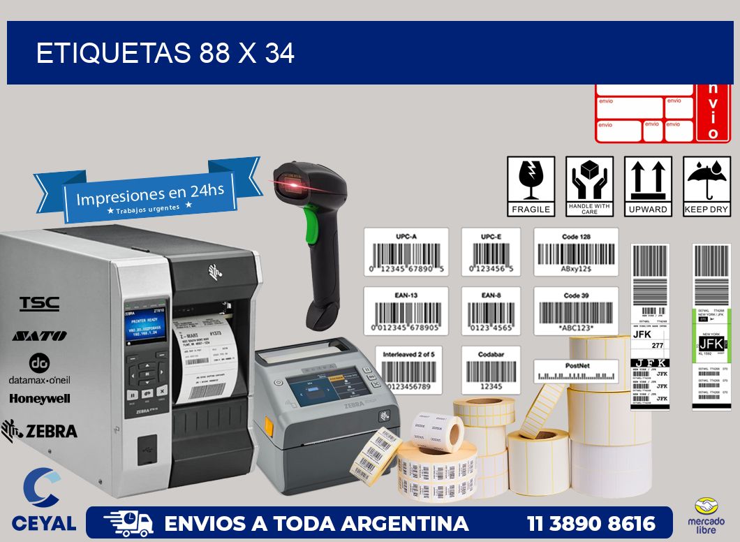 etiquetas 88 x 34