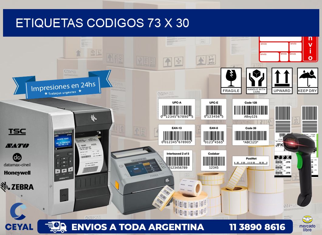etiquetas codigos 73 x 30
