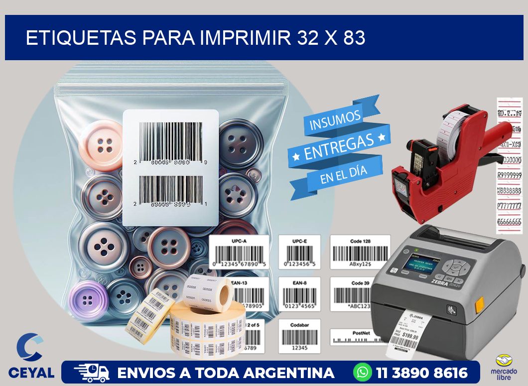 etiquetas para imprimir 32 x 83