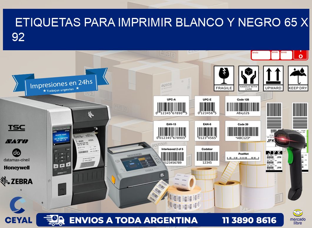 etiquetas para imprimir blanco y negro 65 x 92