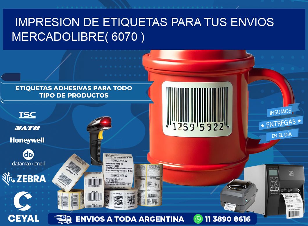 impresion de etiquetas para tus envios mercadolibre( 6070 )