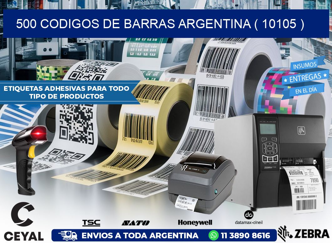 500 codigos de barras argentina ( 10105 )