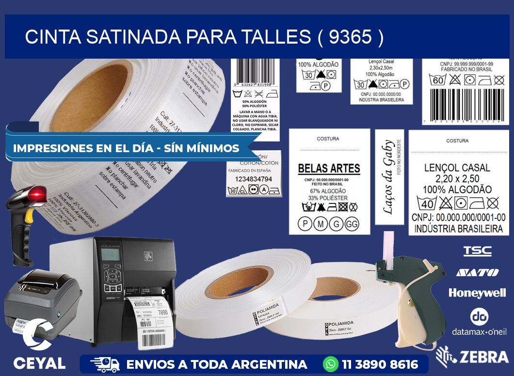CINTA SATINADA PARA TALLES ( 9365 )