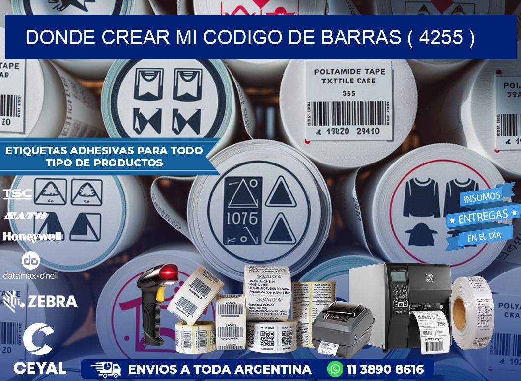 DONDE CREAR MI CODIGO DE BARRAS ( 4255 )