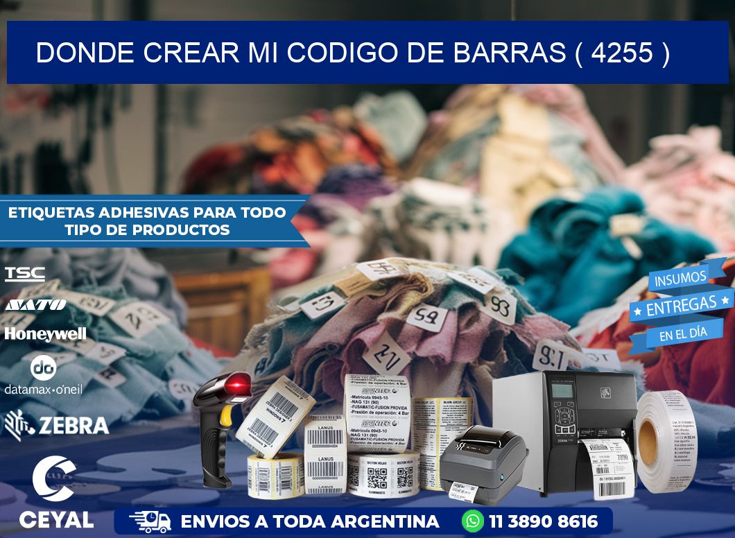 DONDE CREAR MI CODIGO DE BARRAS ( 4255 )