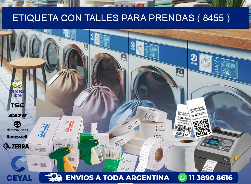 ETIQUETA CON TALLES PARA PRENDAS ( 8455 )