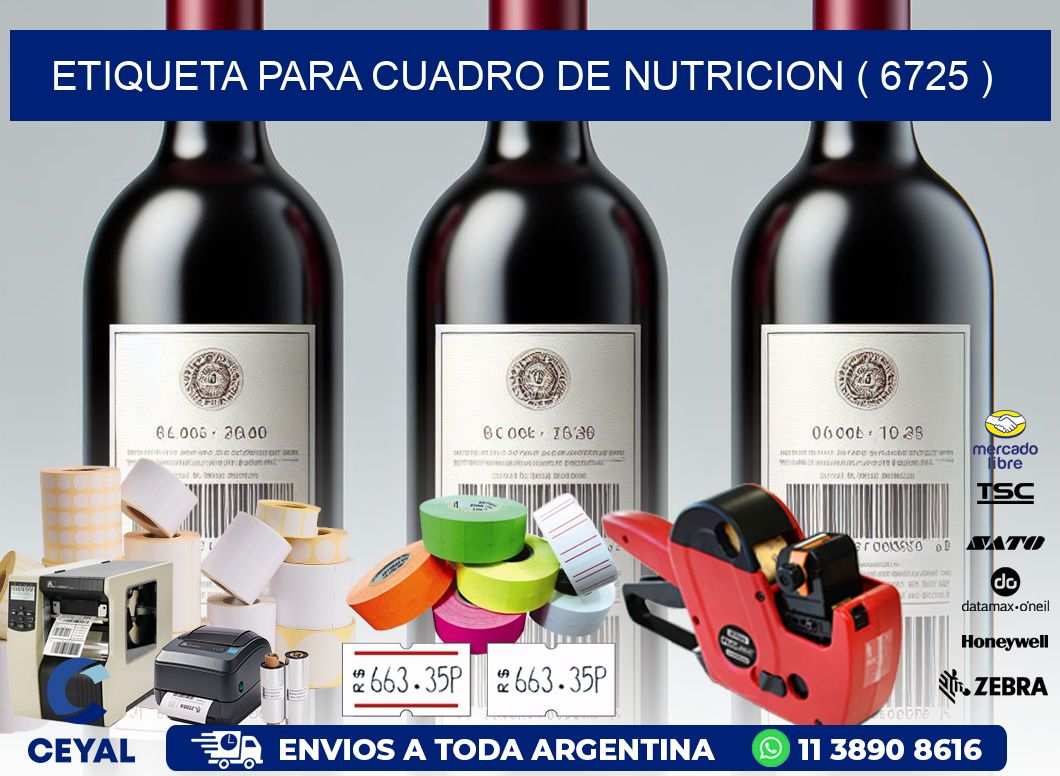 ETIQUETA PARA CUADRO DE NUTRICION ( 6725 )