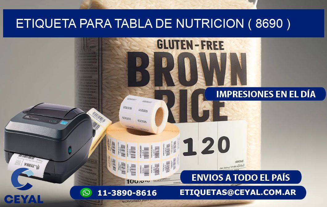 ETIQUETA PARA TABLA DE NUTRICION ( 8690 )