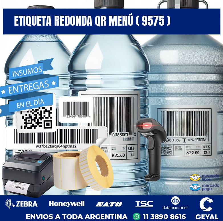 ETIQUETA REDONDA QR MENÚ ( 9575 )