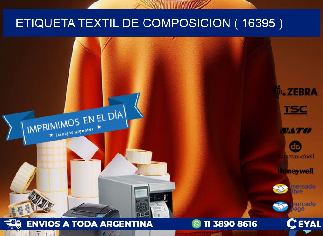 ETIQUETA TEXTIL DE COMPOSICION ( 16395 )