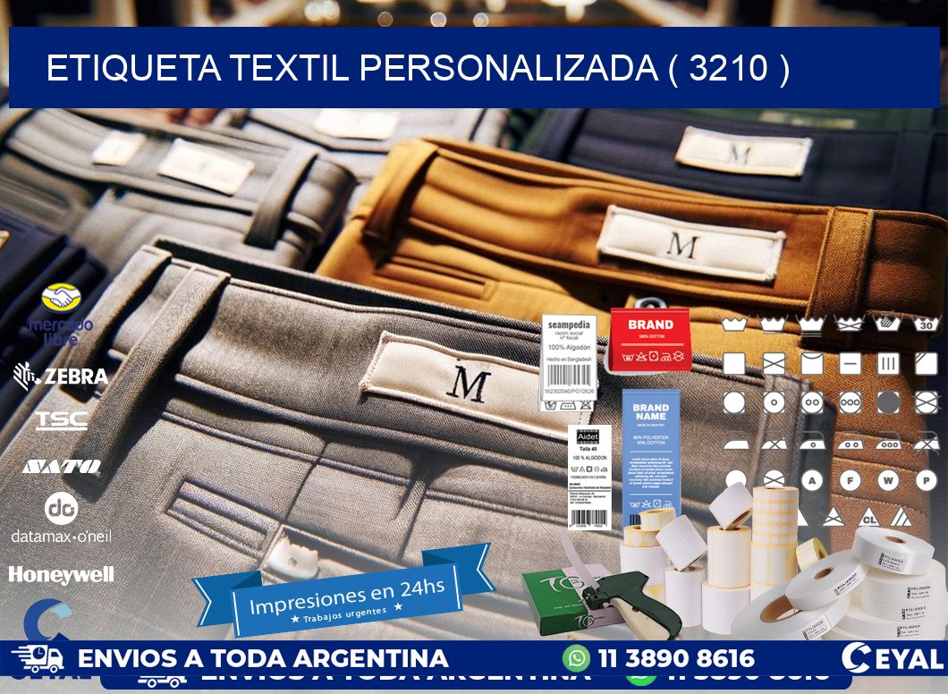 ETIQUETA TEXTIL PERSONALIZADA ( 3210 )
