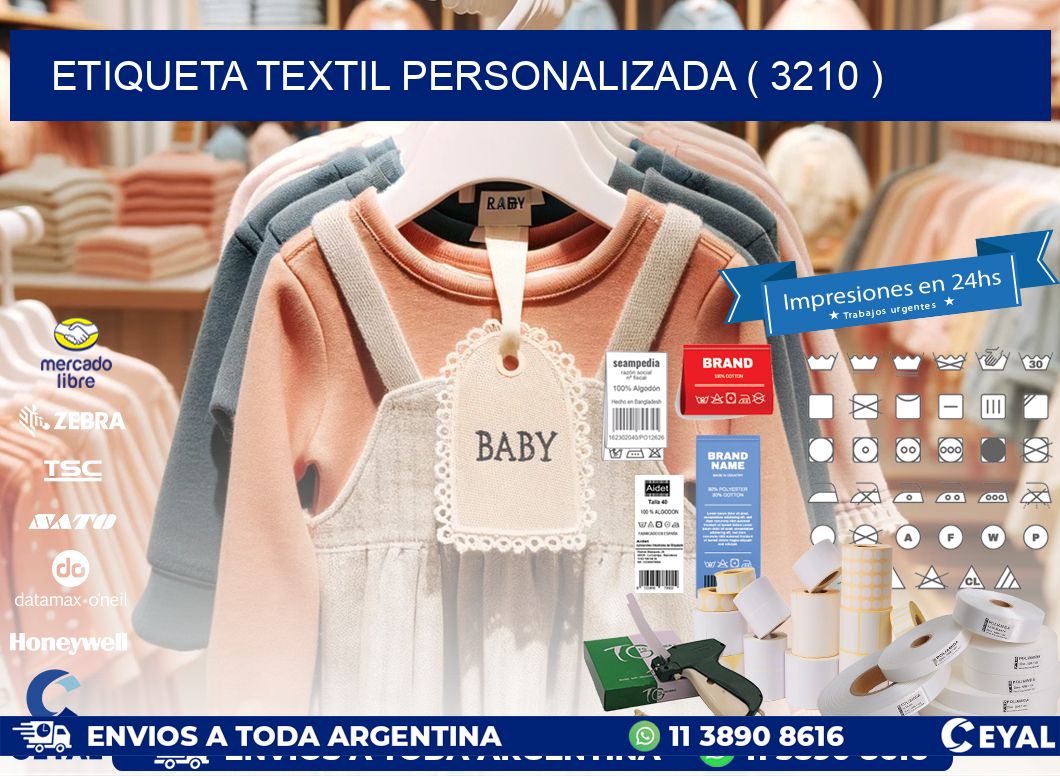 ETIQUETA TEXTIL PERSONALIZADA ( 3210 )