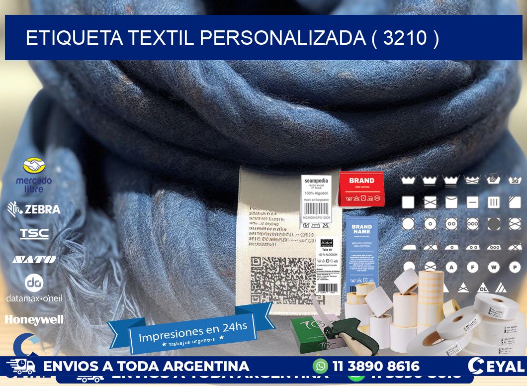 ETIQUETA TEXTIL PERSONALIZADA ( 3210 )