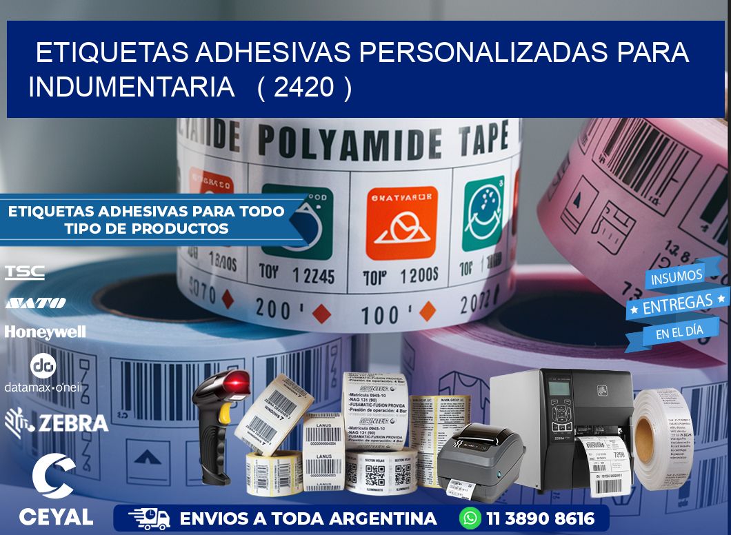ETIQUETAS ADHESIVAS PERSONALIZADAS PARA INDUMENTARIA   ( 2420 )