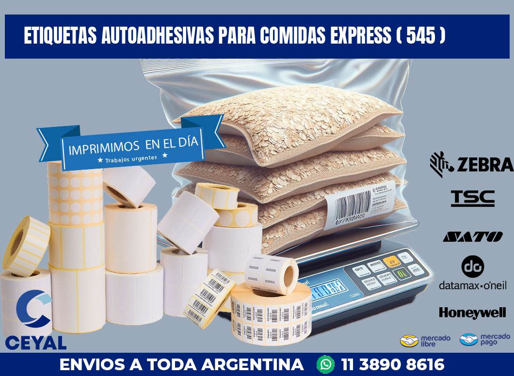 ETIQUETAS AUTOADHESIVAS PARA COMIDAS EXPRESS ( 545 )
