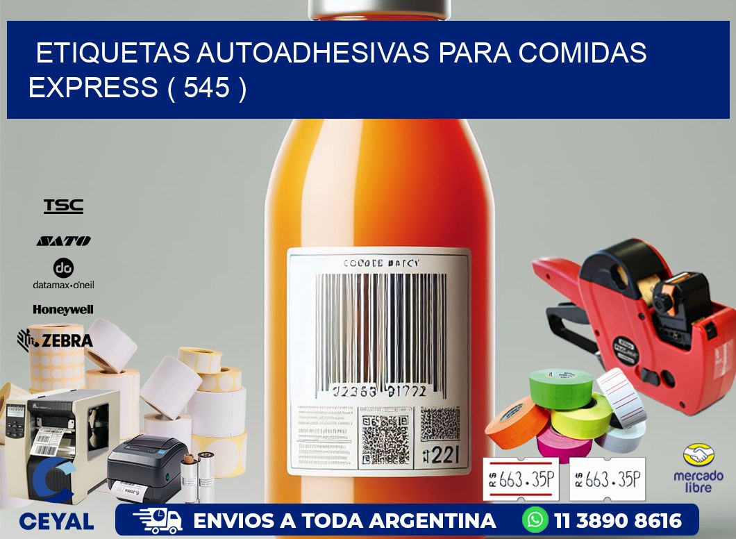 ETIQUETAS AUTOADHESIVAS PARA COMIDAS EXPRESS ( 545 )