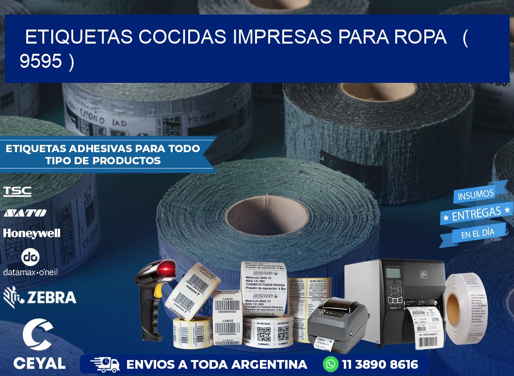 ETIQUETAS COCIDAS IMPRESAS PARA ROPA   ( 9595 )