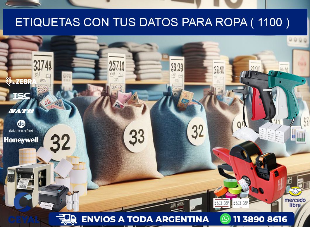 ETIQUETAS CON TUS DATOS PARA ROPA ( 1100 )