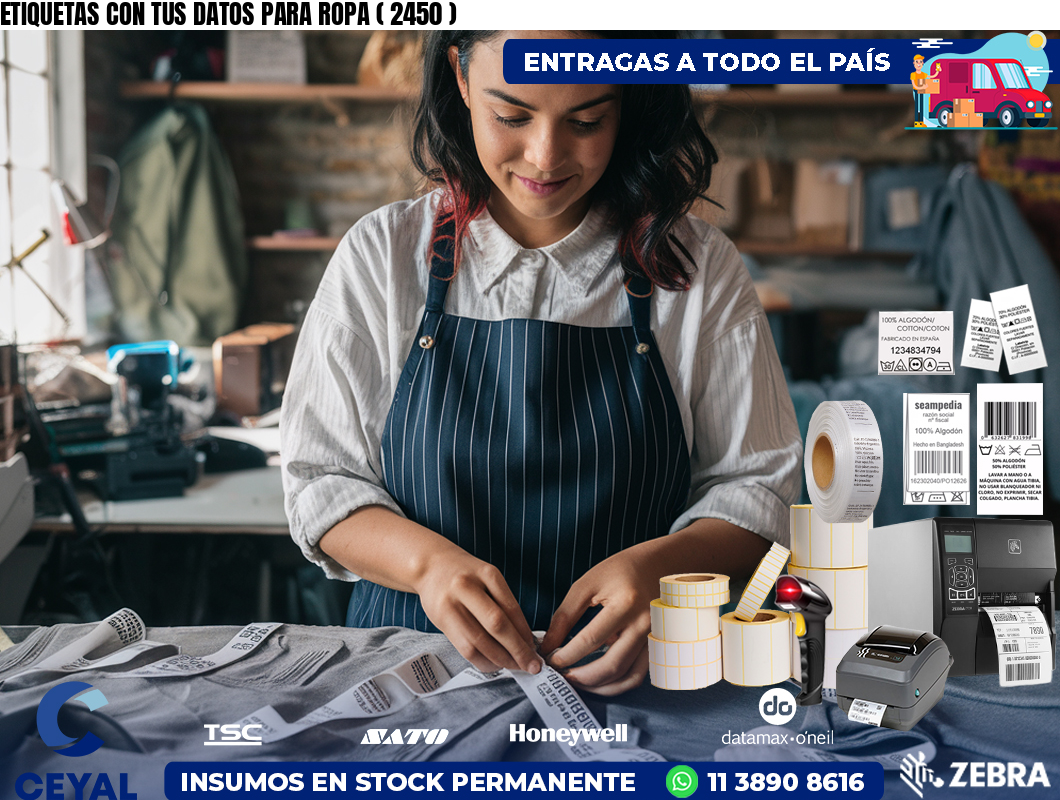 ETIQUETAS CON TUS DATOS PARA ROPA ( 2450 )