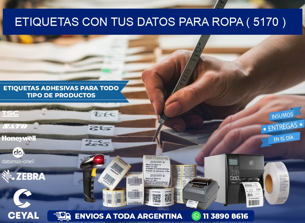 ETIQUETAS CON TUS DATOS PARA ROPA ( 5170 )