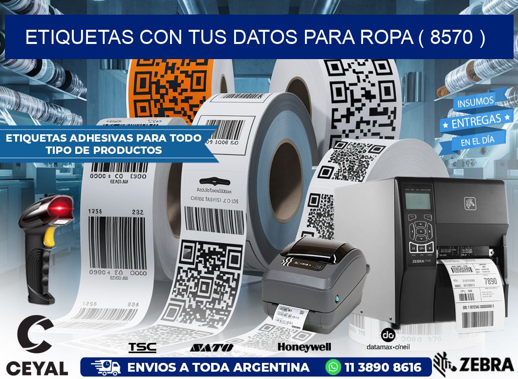 ETIQUETAS CON TUS DATOS PARA ROPA ( 8570 )