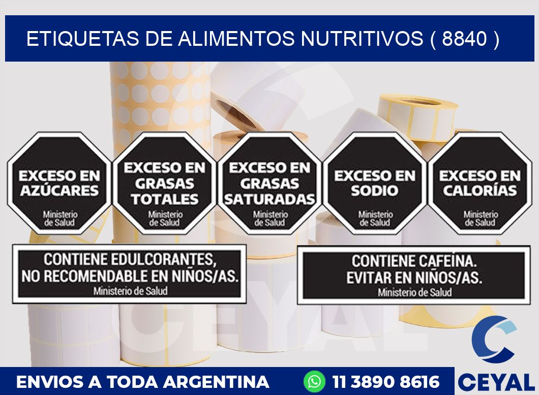 ETIQUETAS DE ALIMENTOS NUTRITIVOS ( 8840 )