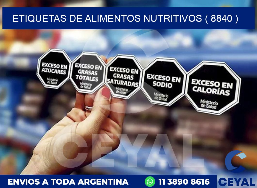 ETIQUETAS DE ALIMENTOS NUTRITIVOS ( 8840 )