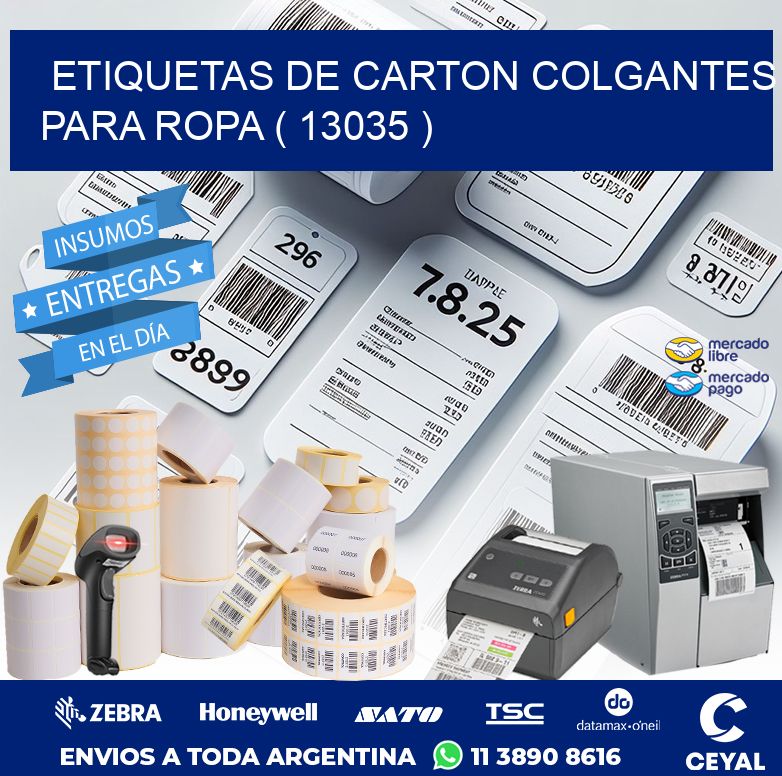 ETIQUETAS DE CARTON COLGANTES PARA ROPA ( 13035 )