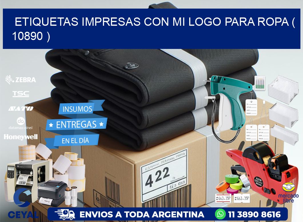 ETIQUETAS IMPRESAS CON MI LOGO PARA ROPA ( 10890 )