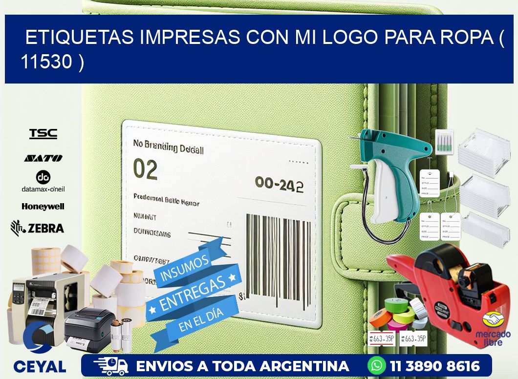 ETIQUETAS IMPRESAS CON MI LOGO PARA ROPA ( 11530 )
