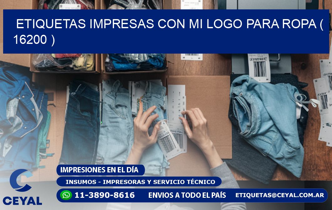 ETIQUETAS IMPRESAS CON MI LOGO PARA ROPA ( 16200 )