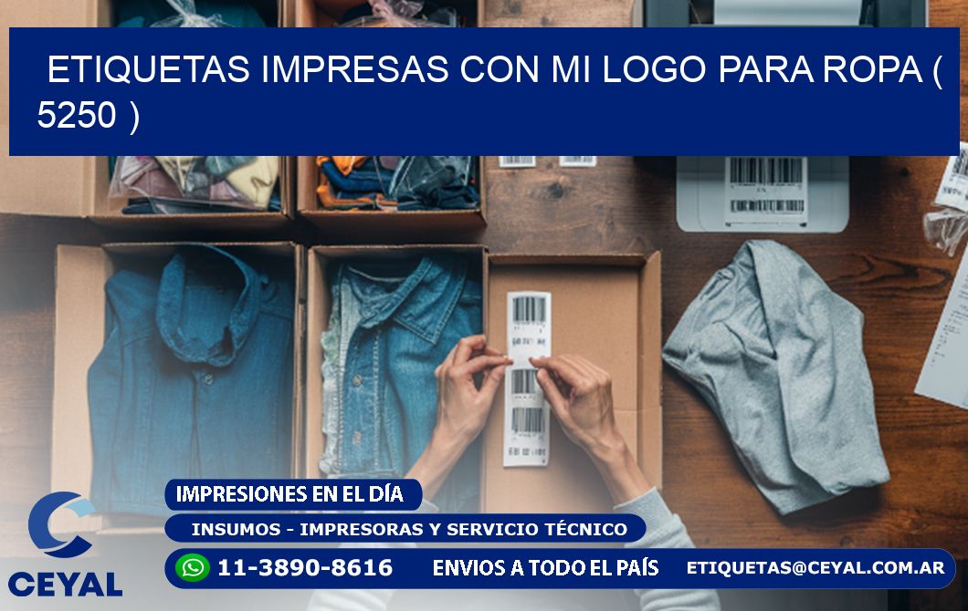 ETIQUETAS IMPRESAS CON MI LOGO PARA ROPA ( 5250 )
