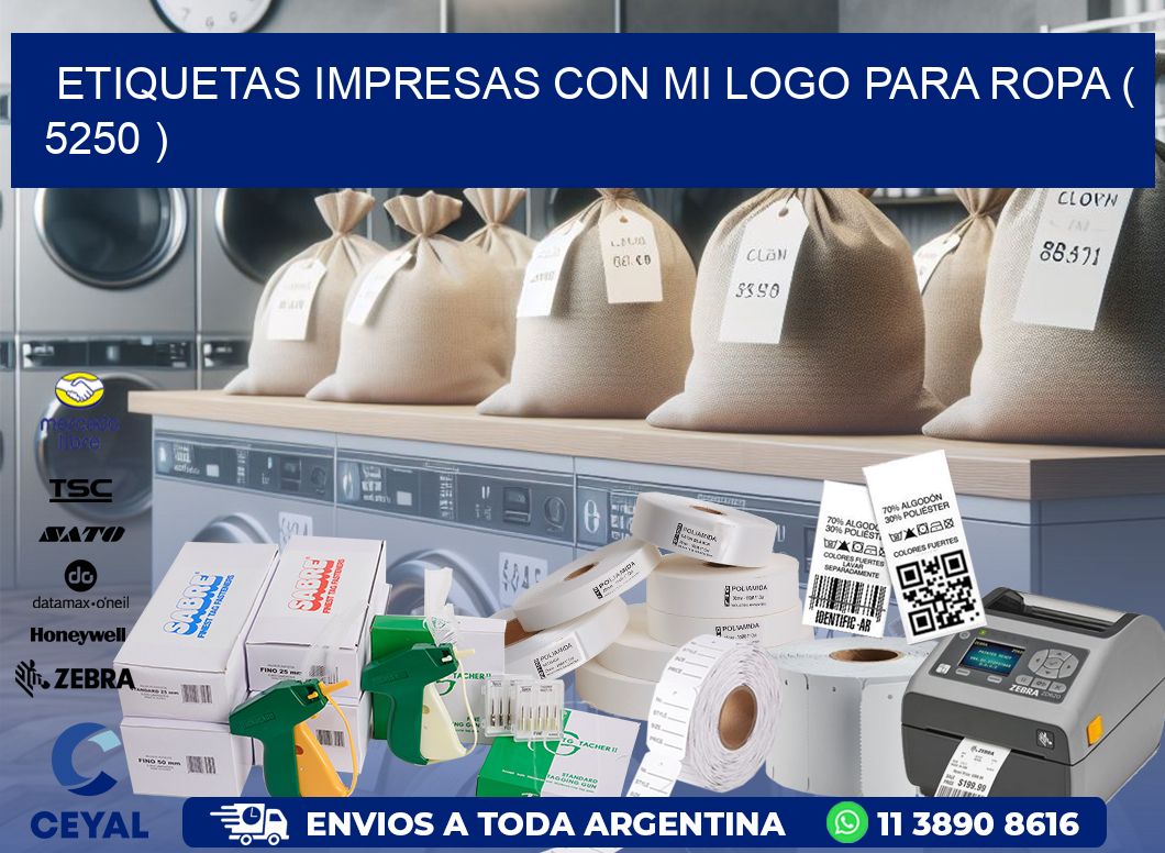 ETIQUETAS IMPRESAS CON MI LOGO PARA ROPA ( 5250 )